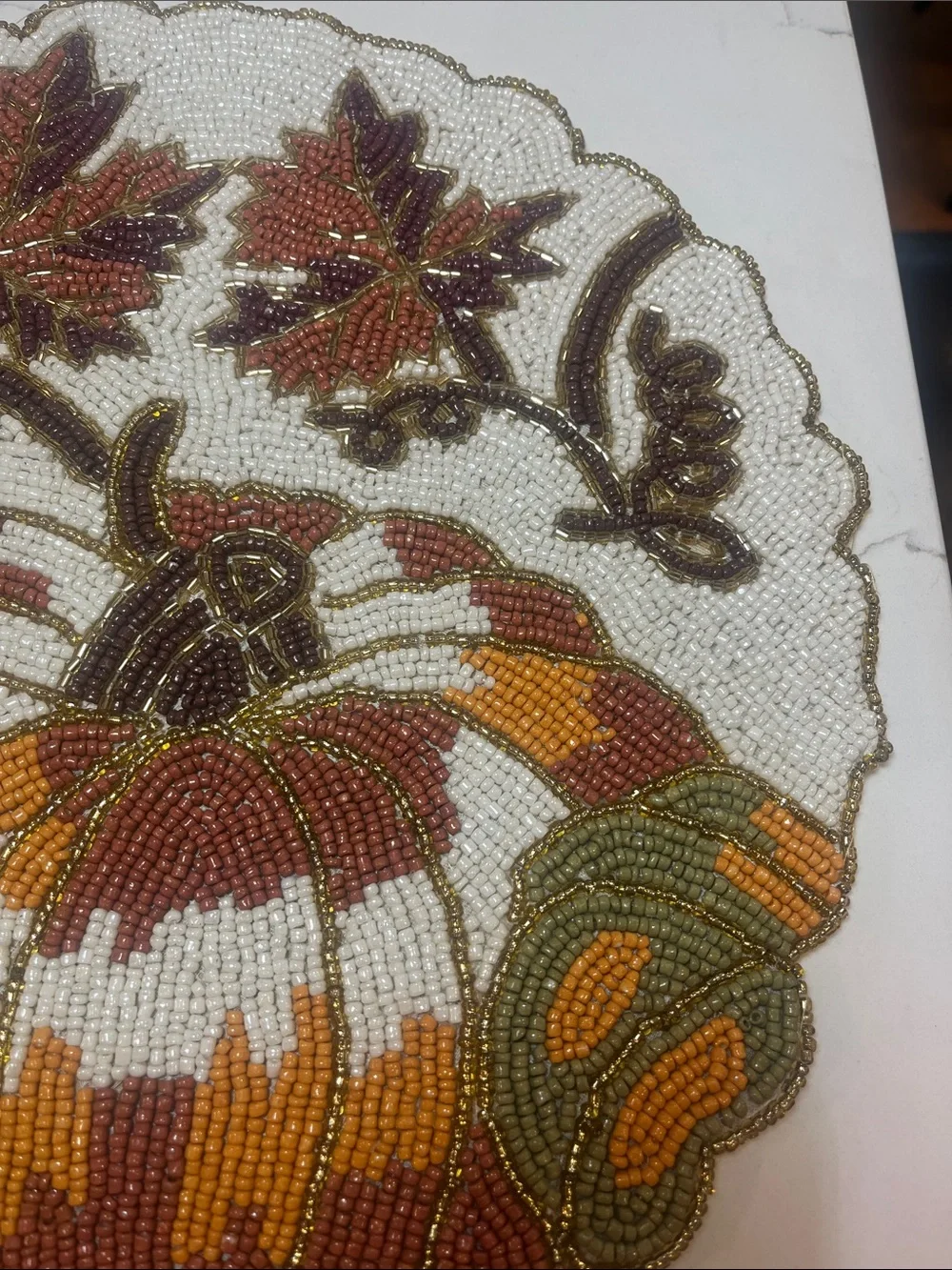Tahari FALL LEAVES & PUMPKINS Placemat Charger 14” Multicolor Fall Thanksgiving